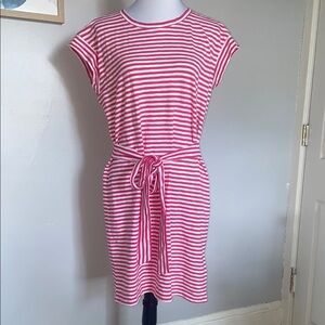 J.Crew tie waist striped tee shirt dress NWT